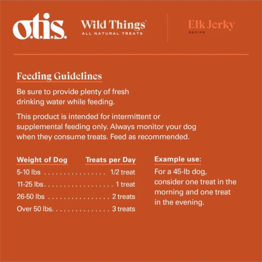 Otis, Wild Things Elk Jerky Dog Treats, 4 oz
