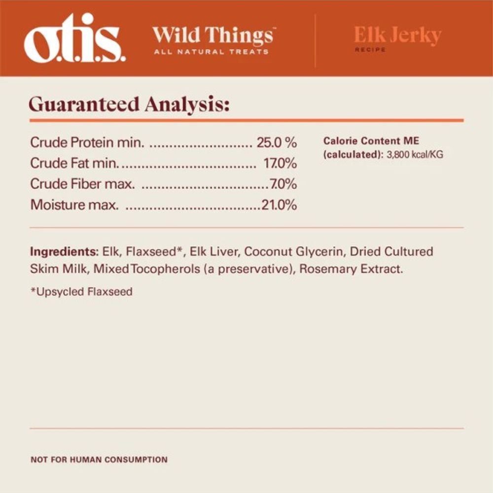Otis, Wild Things Elk Jerky Dog Treats, 4 oz