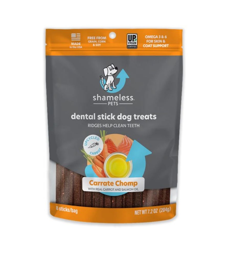 Shameless Pets, Carrate Chomp Dental Stick Dog Treats, 7.2 oz