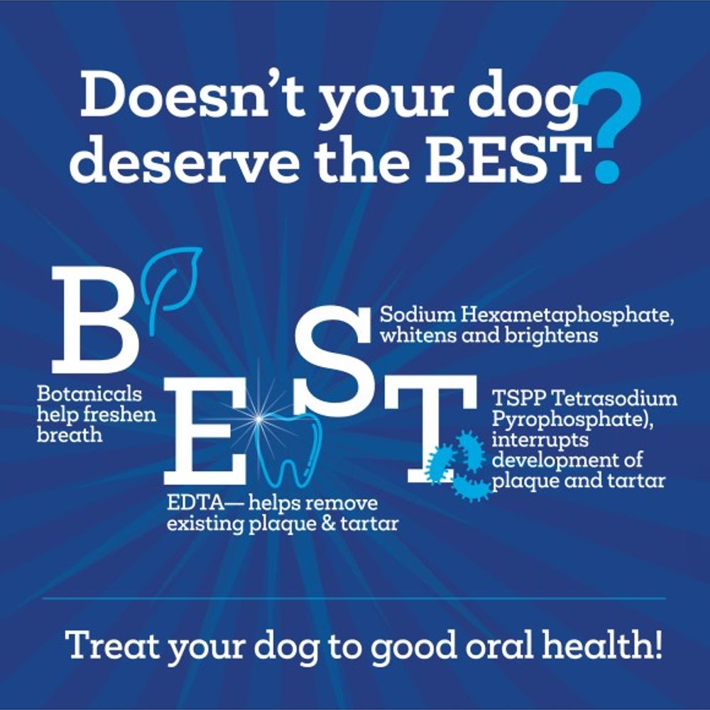 Vetality, Brush Free Daily Dental Chews for Dogs, 30 ct
