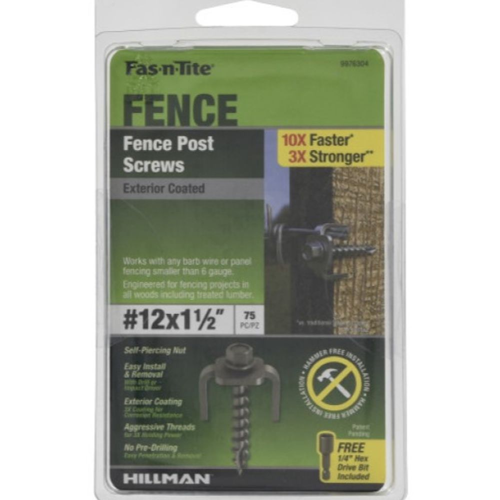 Hillman, #12 x 1 1/2" Fas-N-Tite Exterior-Coated Fence Post Screws, 75 pk