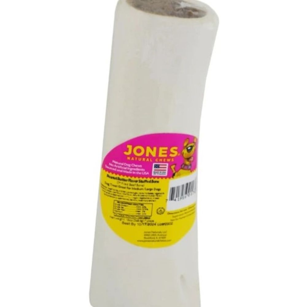 Jones, 7" Cheezy Bacon Stuffed Bone Dog Treat 