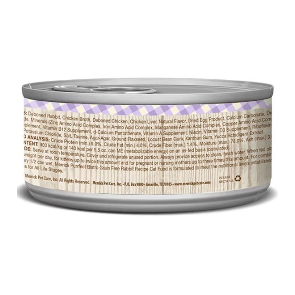 Merrick, Purrfect Bistro GF Rabbit Pate Cat Food, 5.5 oz