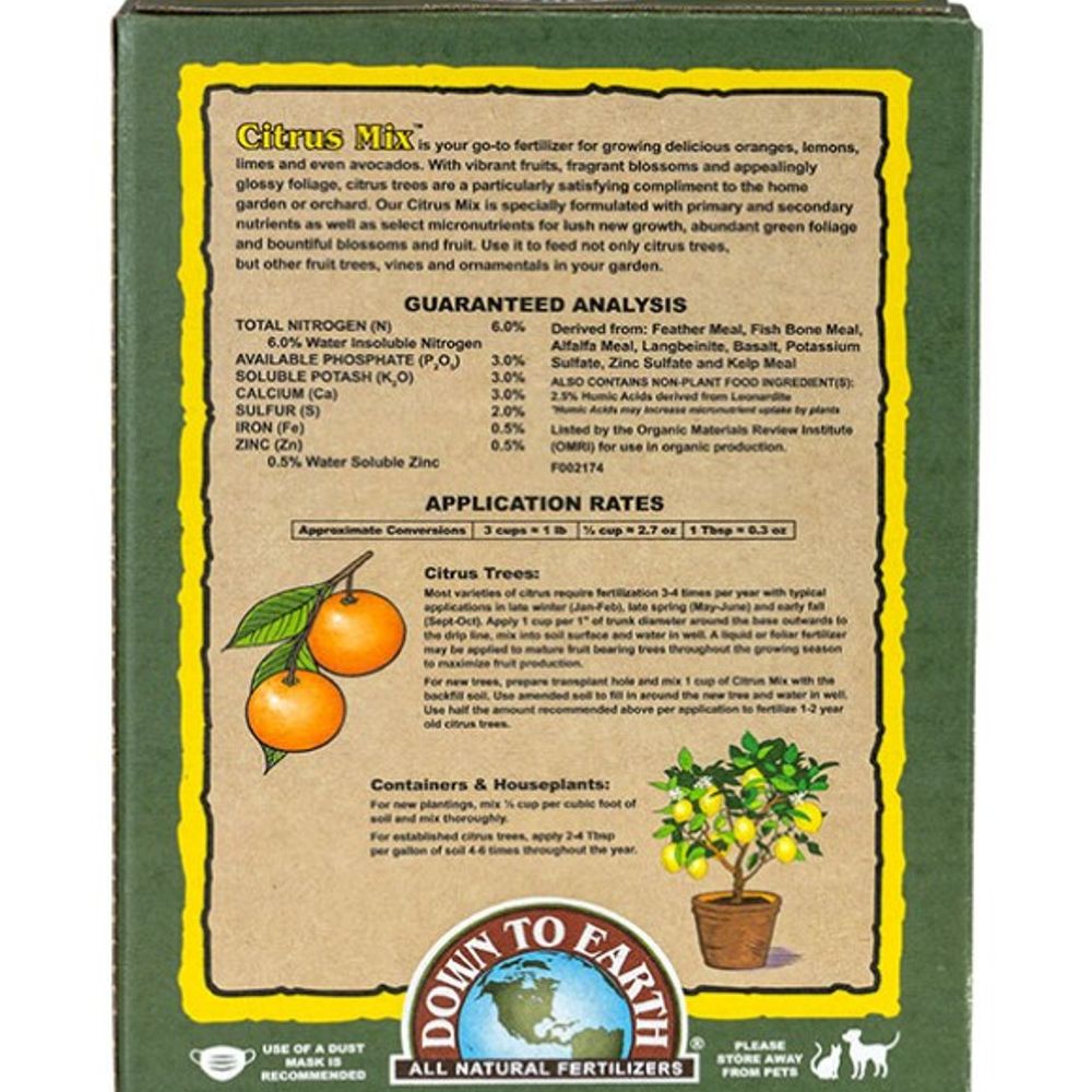 Down to Earth, Citrus Mix 6-3-3, 5 lb