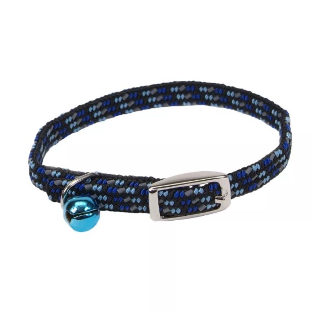 Lil Pals, 3/8" x 8" Blue Elasticized Safety Kitten Collar with Reflective Threads