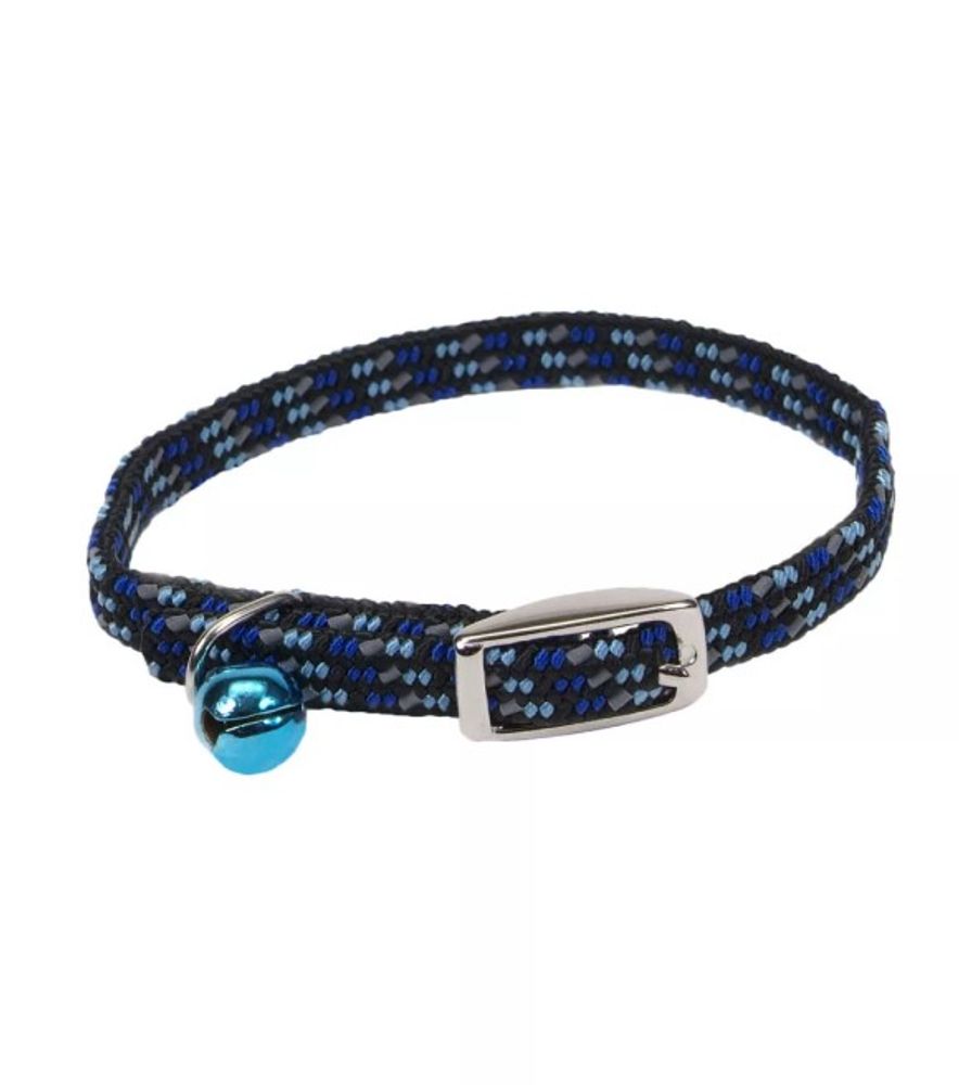Lil Pals, 3/8" x 8" Blue Elasticized Safety Kitten Collar with Reflective Threads