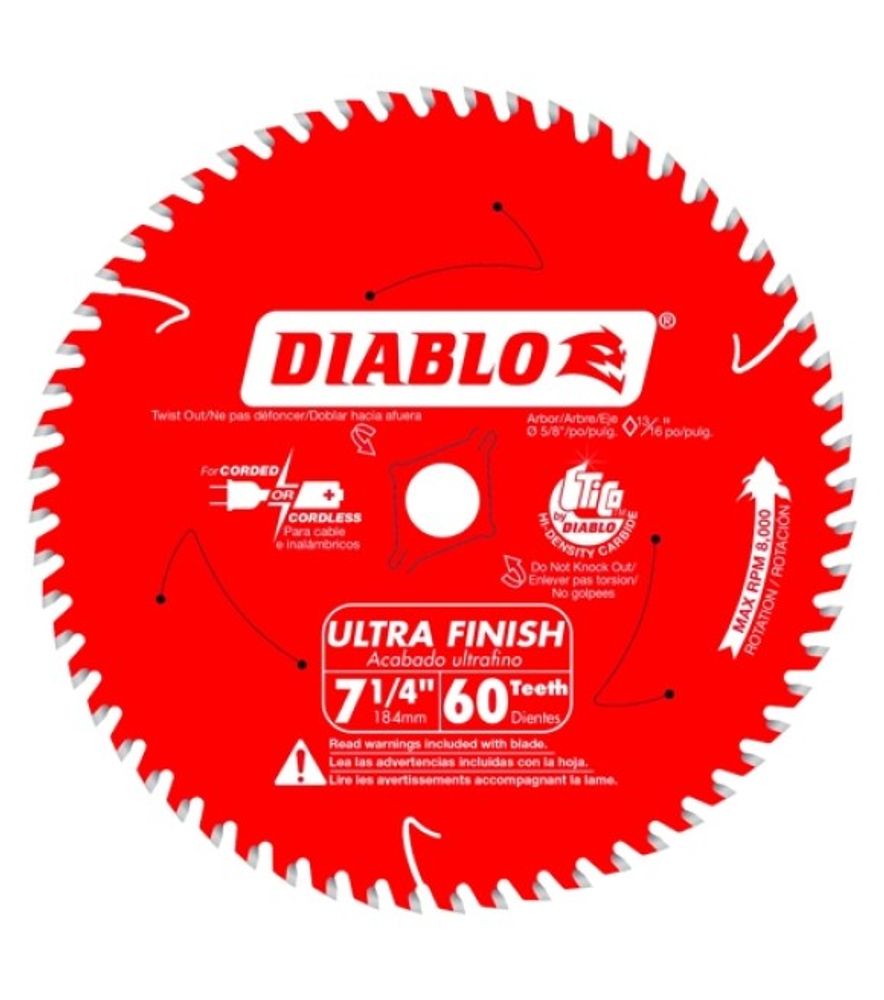 Diablo, 7-1/4" x 60 Tooth Ultra Finish Saw Blade