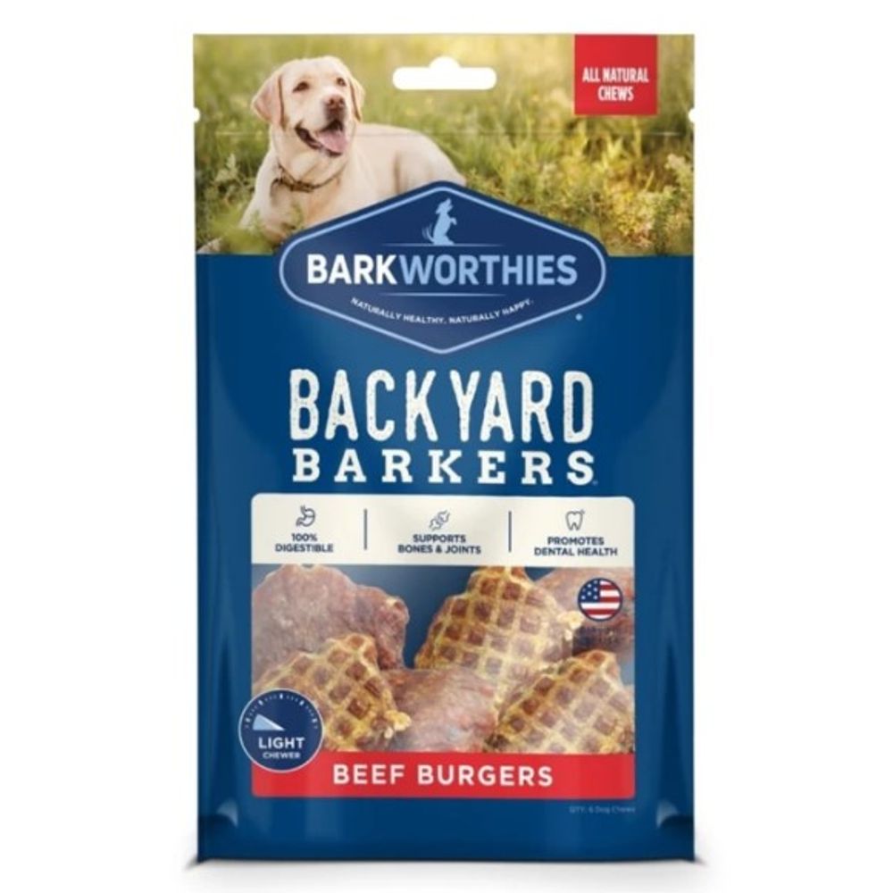 Barkworthies, Backyard Barkers Beef Burgers, 6 pk