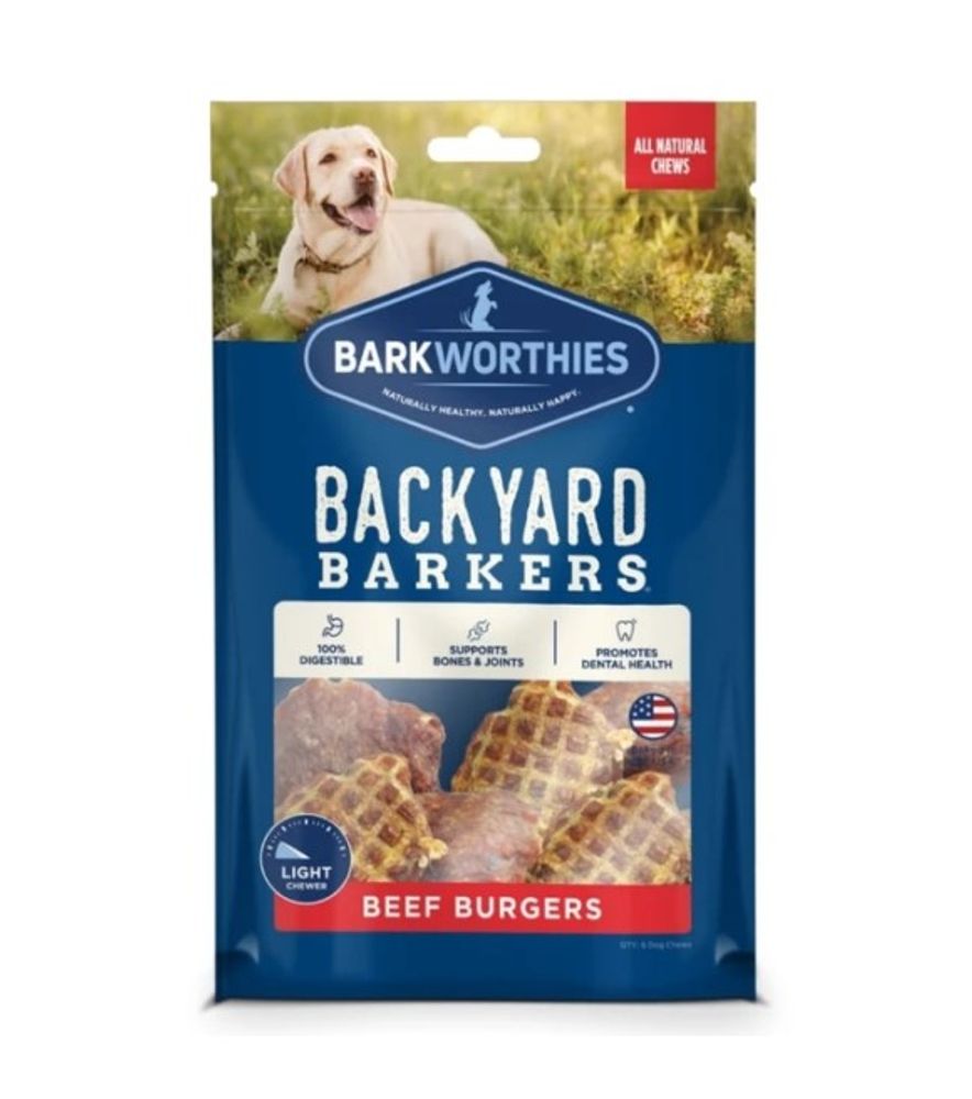 Barkworthies, Backyard Barkers Beef Burgers, 6 pk