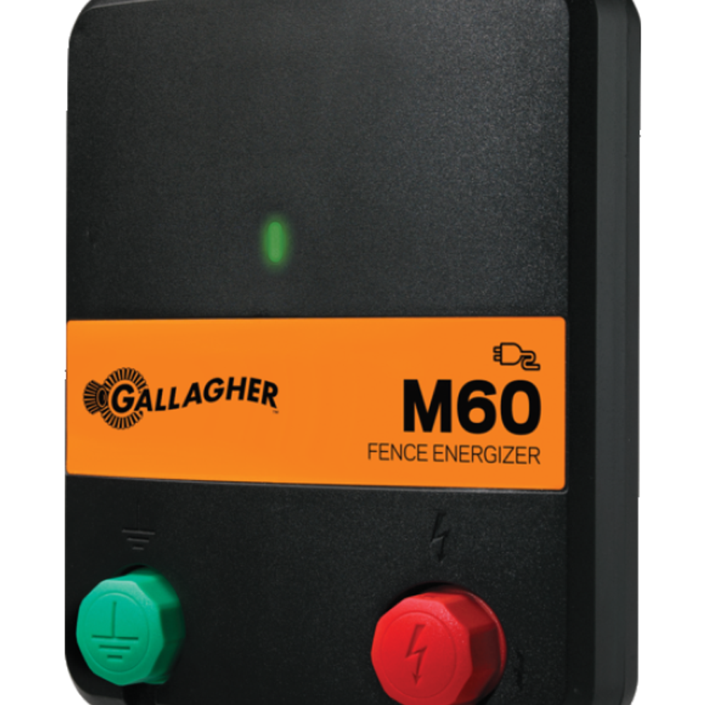 Gallagher Electric Fence Charger, M60, 0.6 Joules, 110 Volt