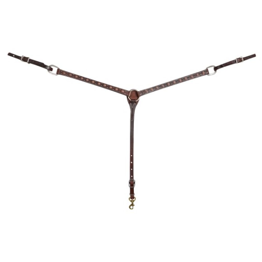 Martin Saddlery, 1" Antique Copper Rope Edge Dotted Breastcollar