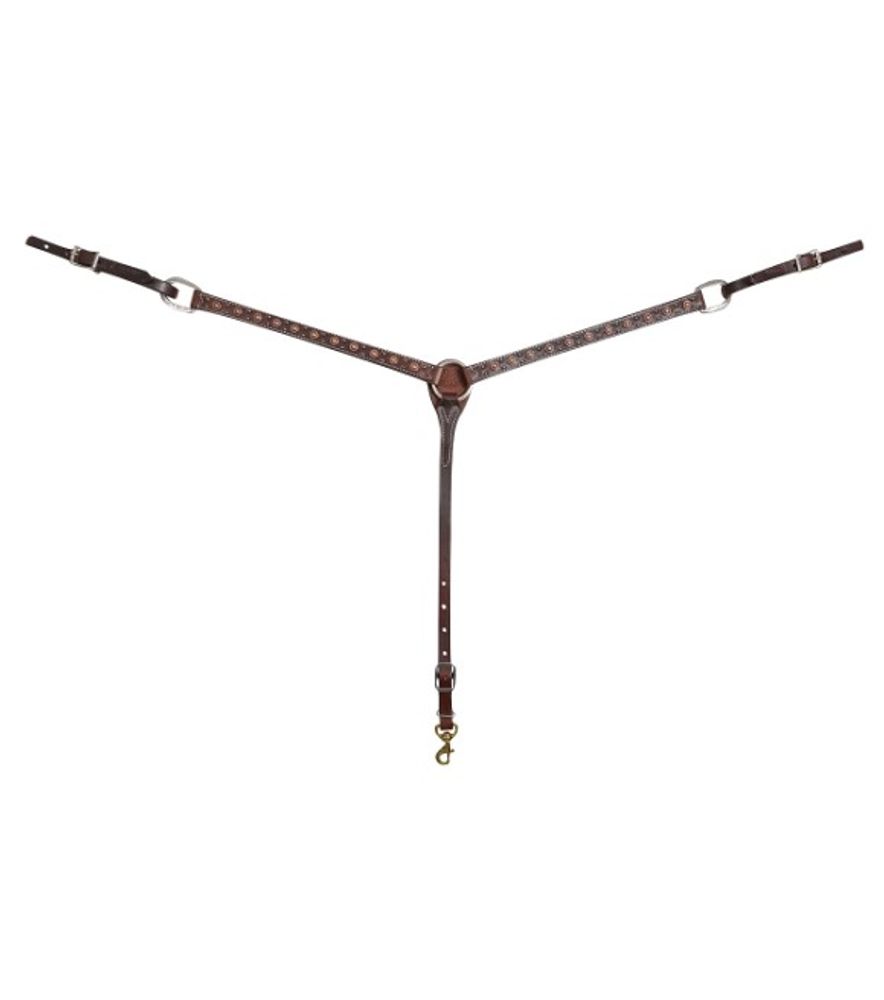 Martin Saddlery, 1" Antique Copper Rope Edge Dotted Breastcollar
