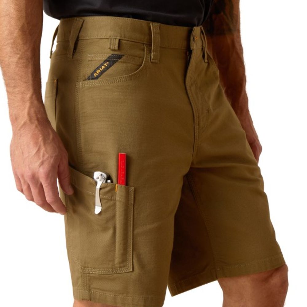 Ariat, Men's Dark Olive Rebar DuraStretch Made Tough 10" Short, 10048220 