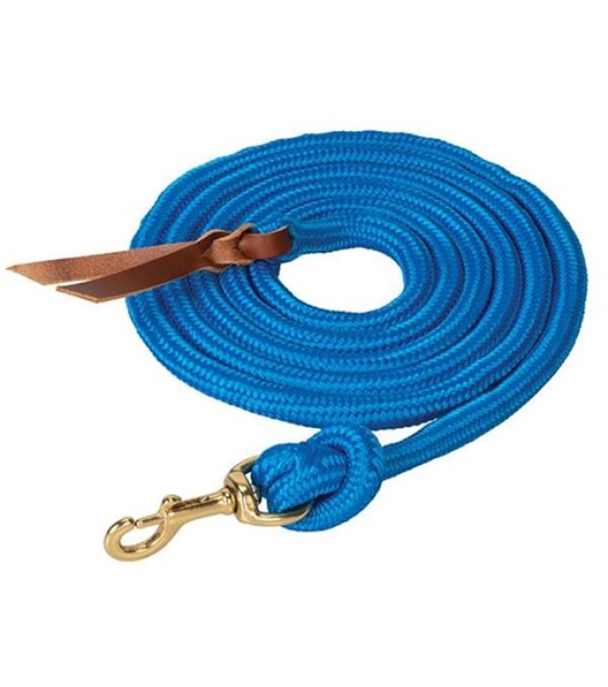 Weaver, Blue Poly Cowboy Lead with Snap, 5/8" x 10'