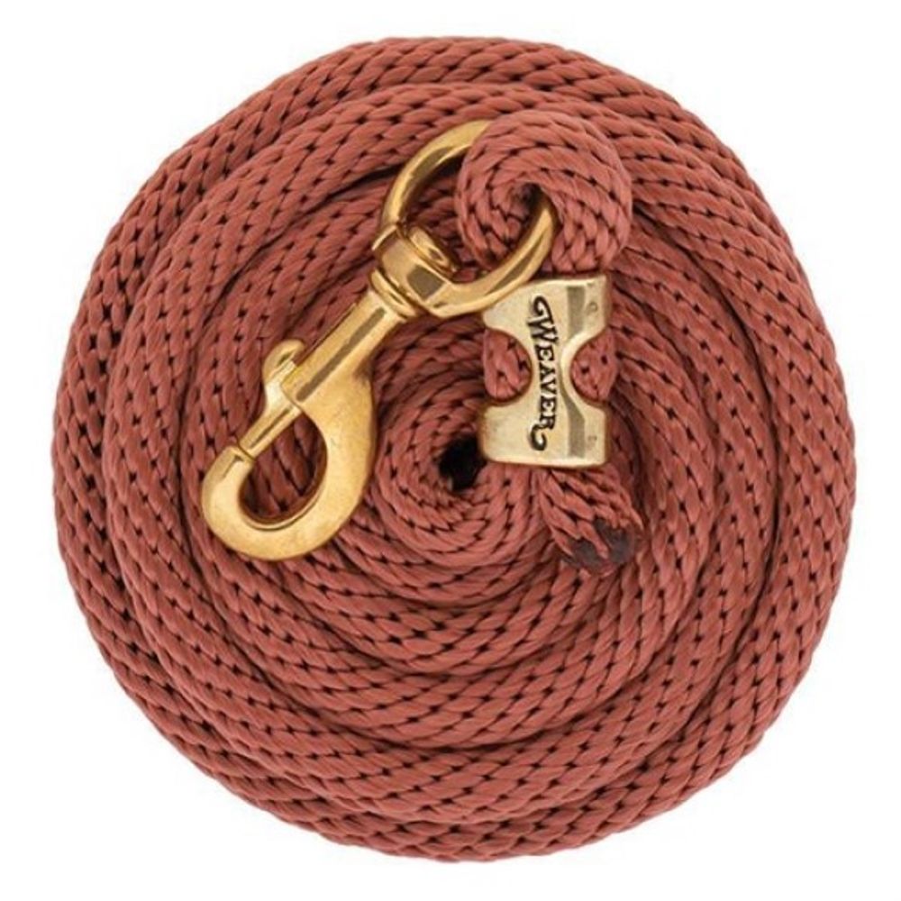 Weaver, Cinnamon 10' Poly Lead Rope with a Solid Brass 225 Snap  