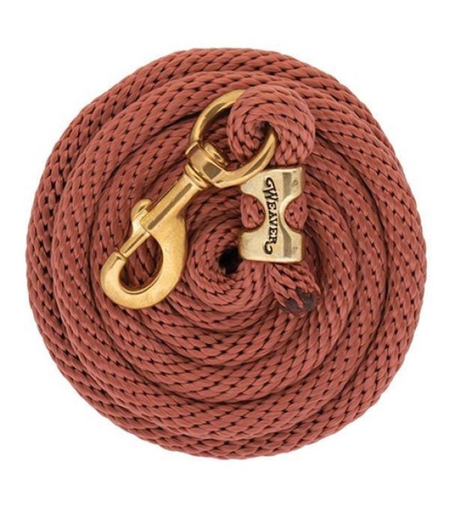 Weaver, Cinnamon 10' Poly Lead Rope with a Solid Brass 225 Snap