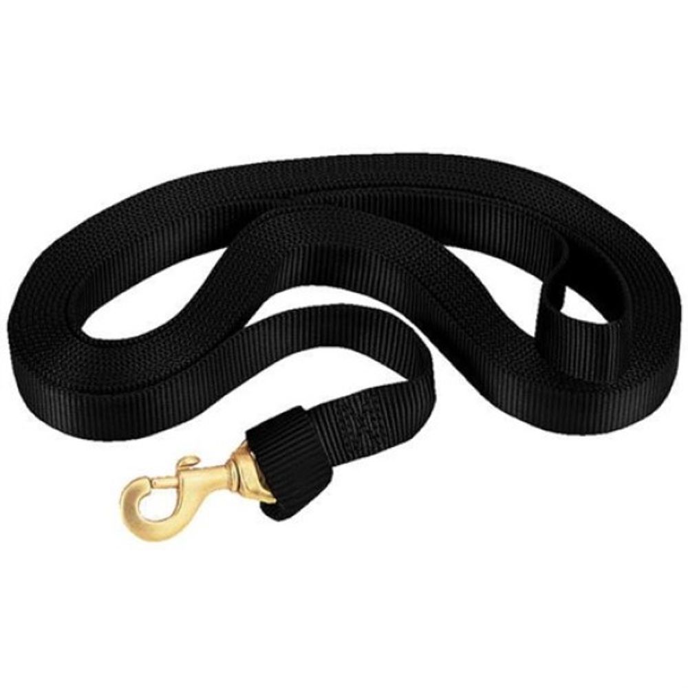 Weaver, 24' Black Flat Nylon Lunge Line with Snap