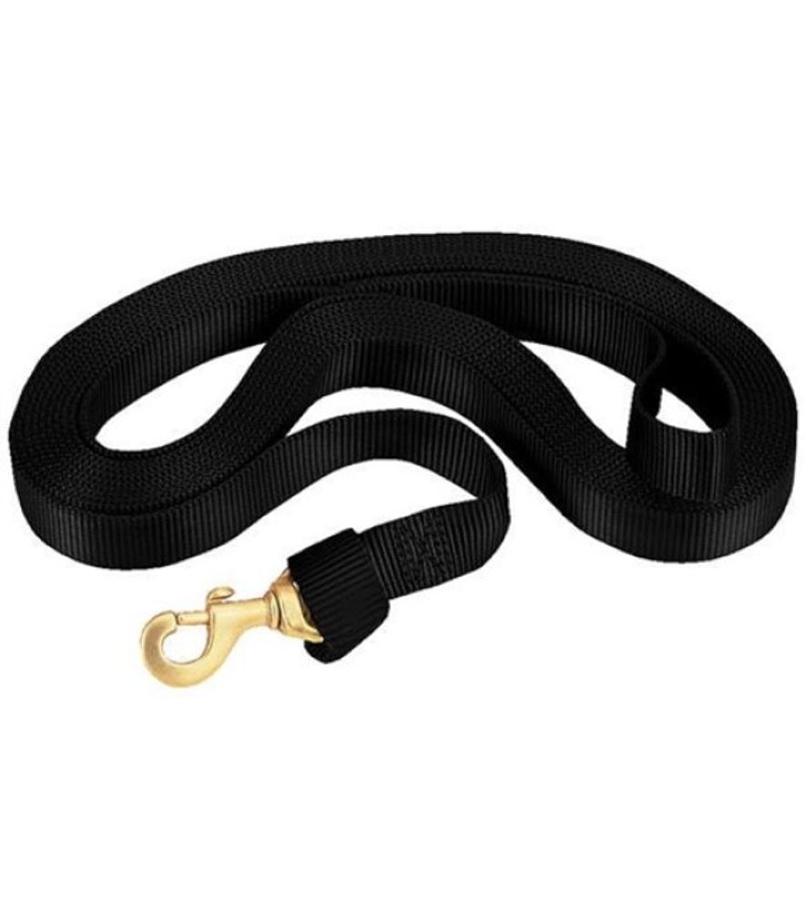 Weaver, 24' Black Flat Nylon Lunge Line with Snap