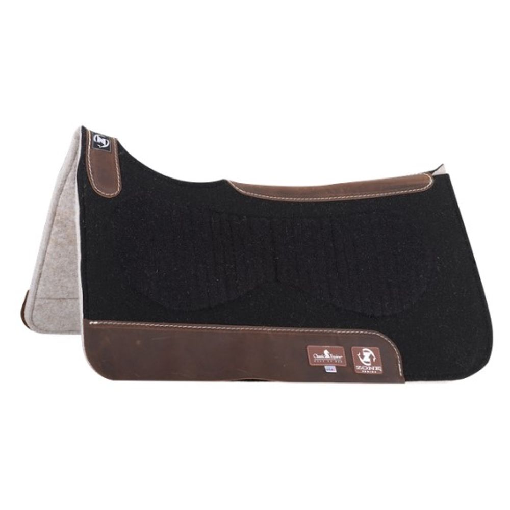 Classic Equine, Black Zone Felt Top Saddle Pad, 1" x 31" x 32"