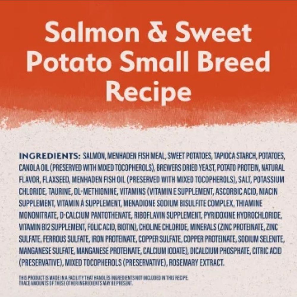 Natural Balance, Grain Free Salmon & Sweet Potato Small Breed Recipe Dog Food, 4 lb
