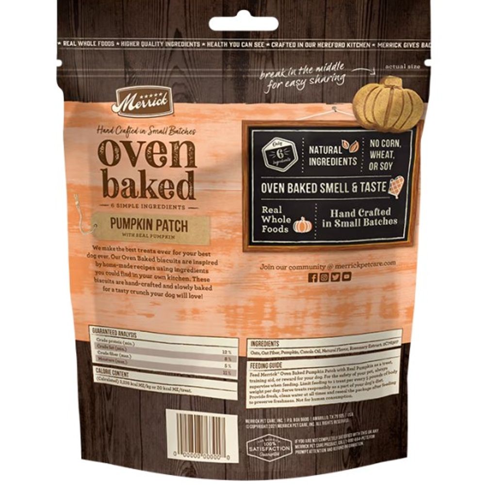 Merrick, Oven Baked Pumpkin Patch with Real Pumpkin Dog Treats, 11 oz 