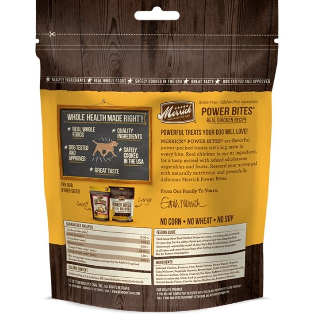 Merrick, Real Chicken Recipe Power Bites, 6 oz