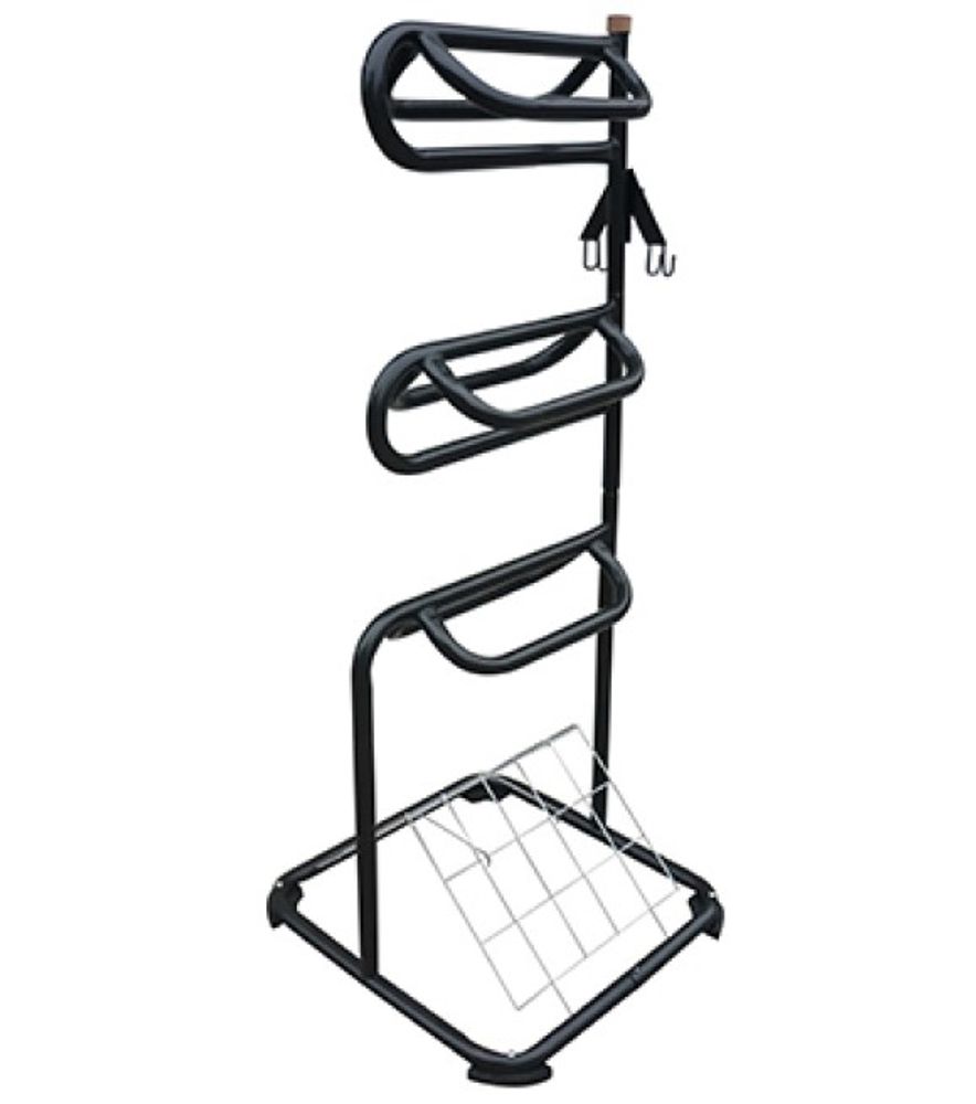 Master Rancher, Black 3-Tier Saddle Rack