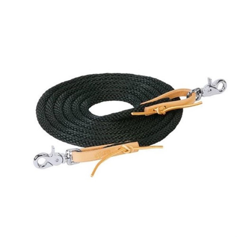 Weaver, 10' Black Roper Reins with Scissor Snap