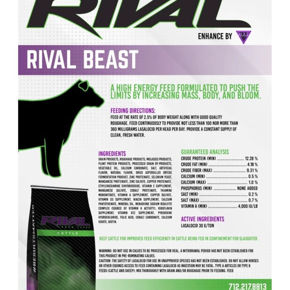Rival, Bold Cattle Show Feed, 50 lb