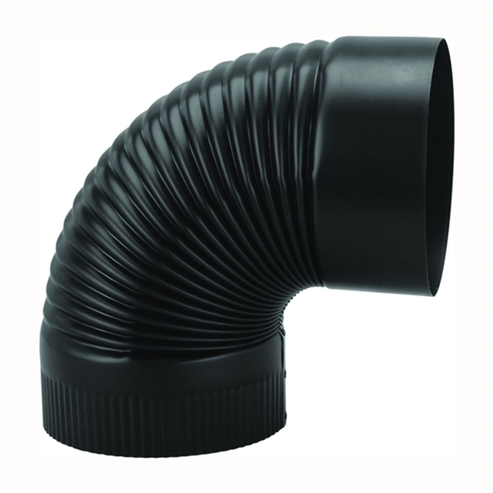 Imperial Black Stove Corrugated Elbow, 24 ga., 6 in.