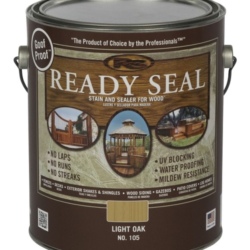 Ready Seal, Light Oak Wood Stain & Sealer, 1 gal 