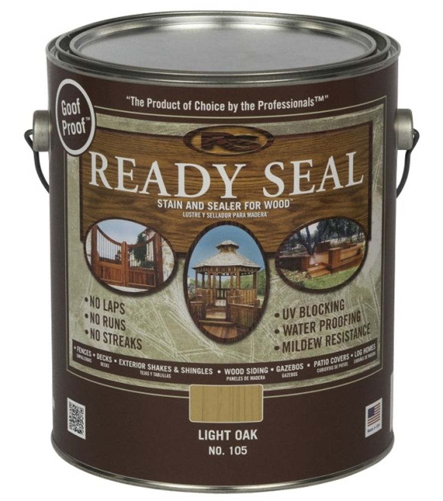 Ready Seal, Light Oak Wood Stain & Sealer, 1 gal