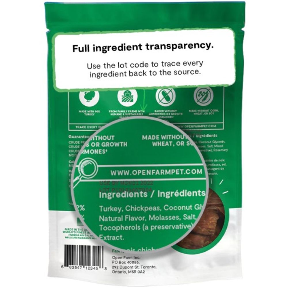 Open Farm, Dehydrated Turkey Dog Treats, 4.5 oz