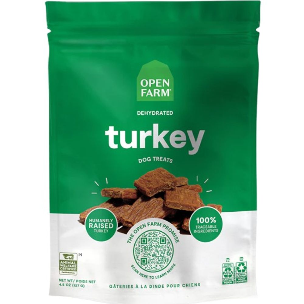 Open Farm, Dehydrated Turkey Dog Treats, 4.5 oz