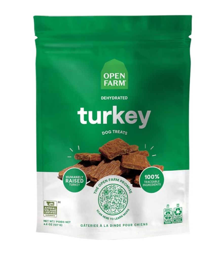 Open Farm, Dehydrated Turkey Dog Treats, 4.5 oz