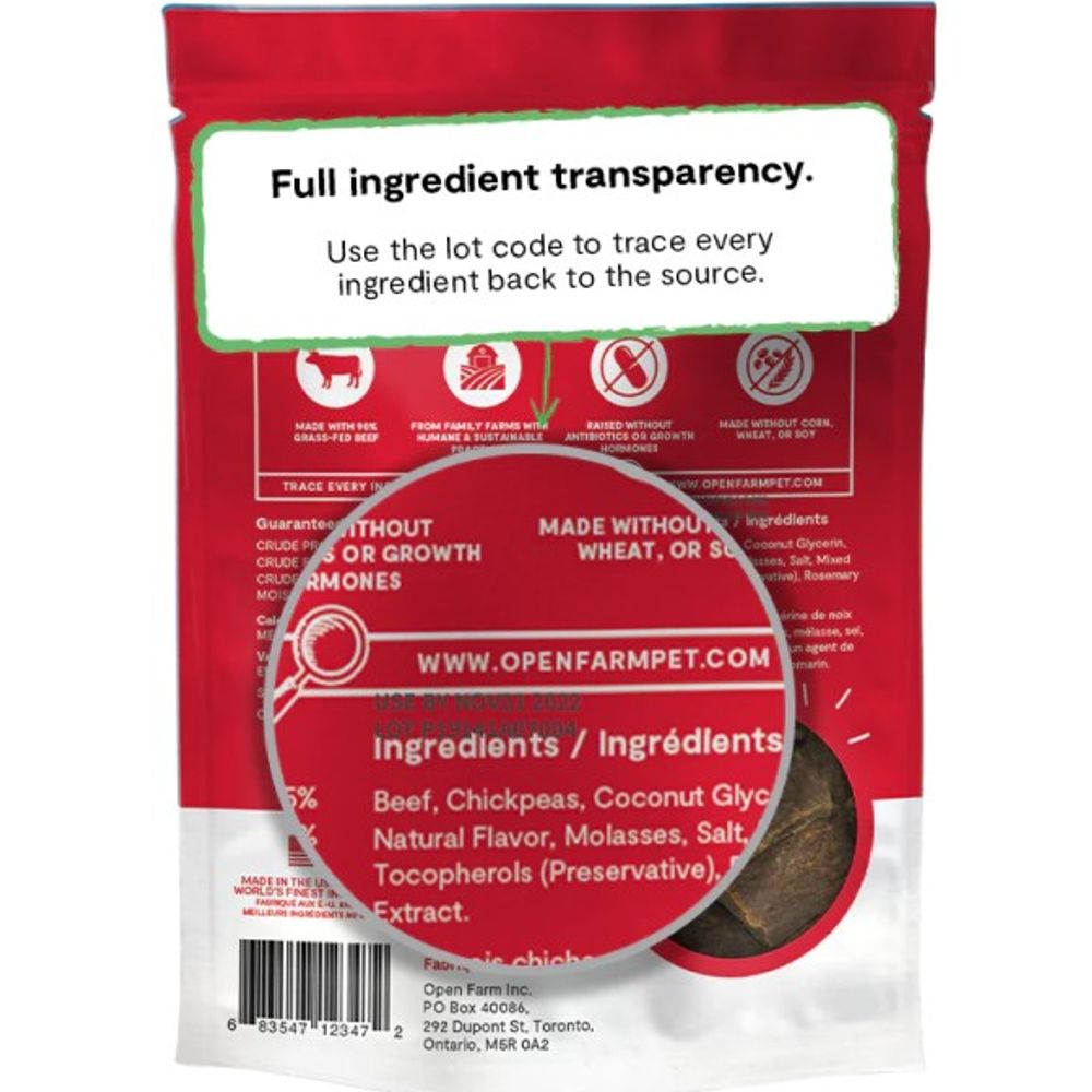 Open Farm, Dehydrated Beef Dog Treats, 4.5 oz