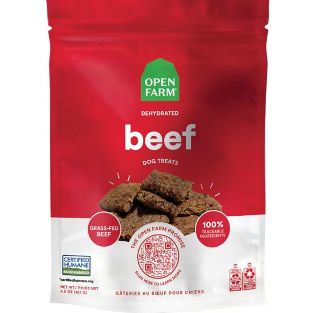 Open Farm, Dehydrated Beef Dog Treats, 4.5 oz