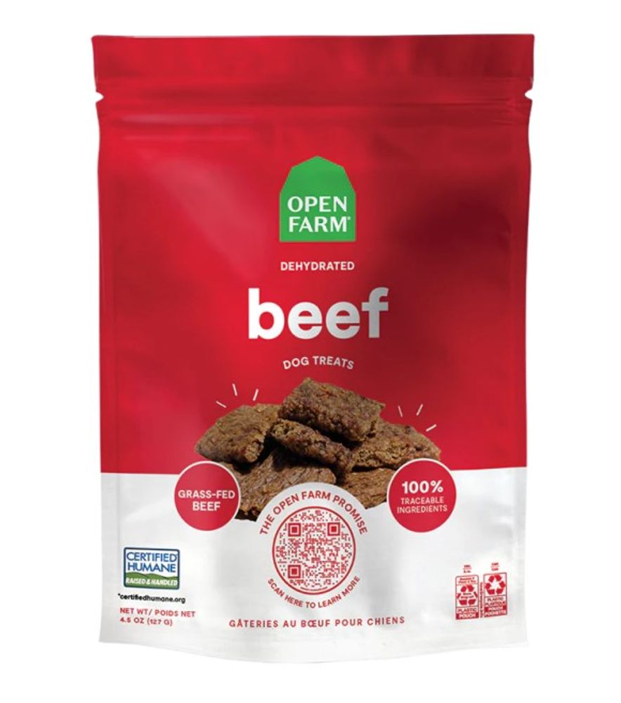 Open Farm, Dehydrated Beef Dog Treats, 4.5 oz