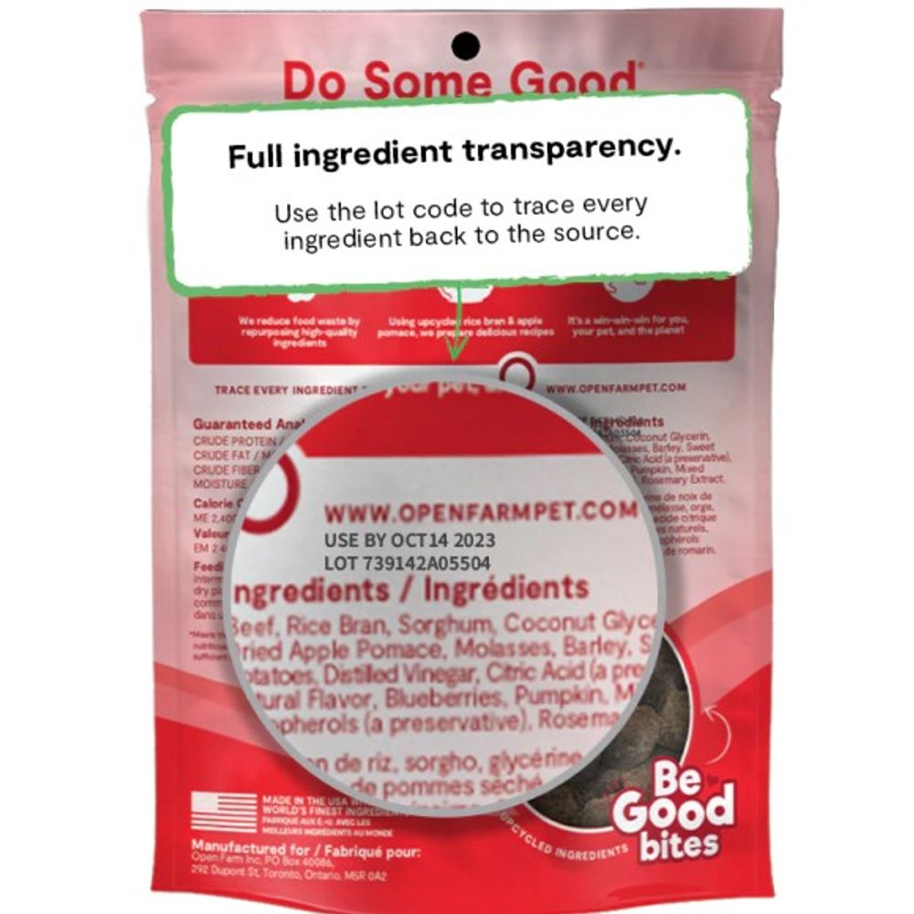 Open Farm, Be Good Bites Beef Dog Treats, 6 oz