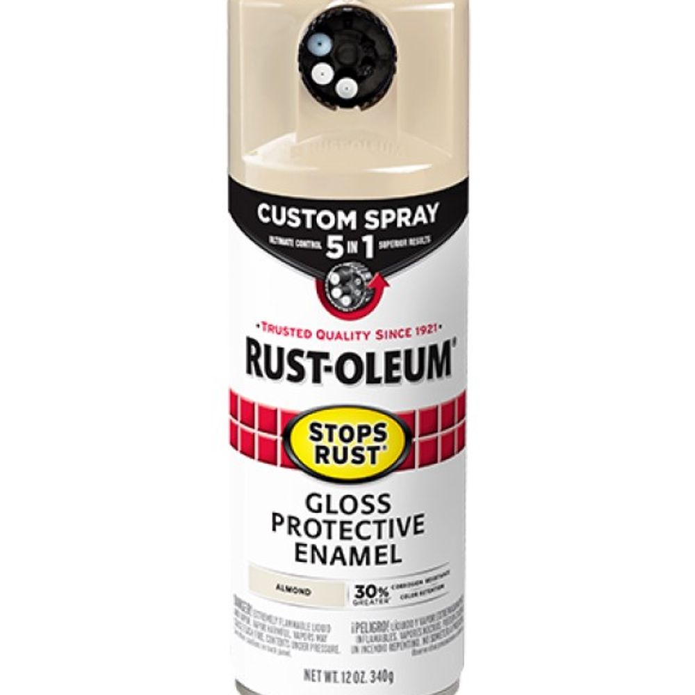 Rust-Oleum, Gloss Almond 5-in-1 Protective Enamel with Custom Spray, 12 oz