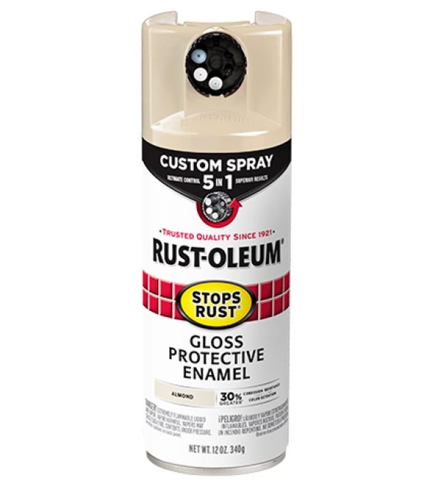 Rust-Oleum, Gloss Almond 5-in-1 Protective Enamel with Custom Spray, 12 oz