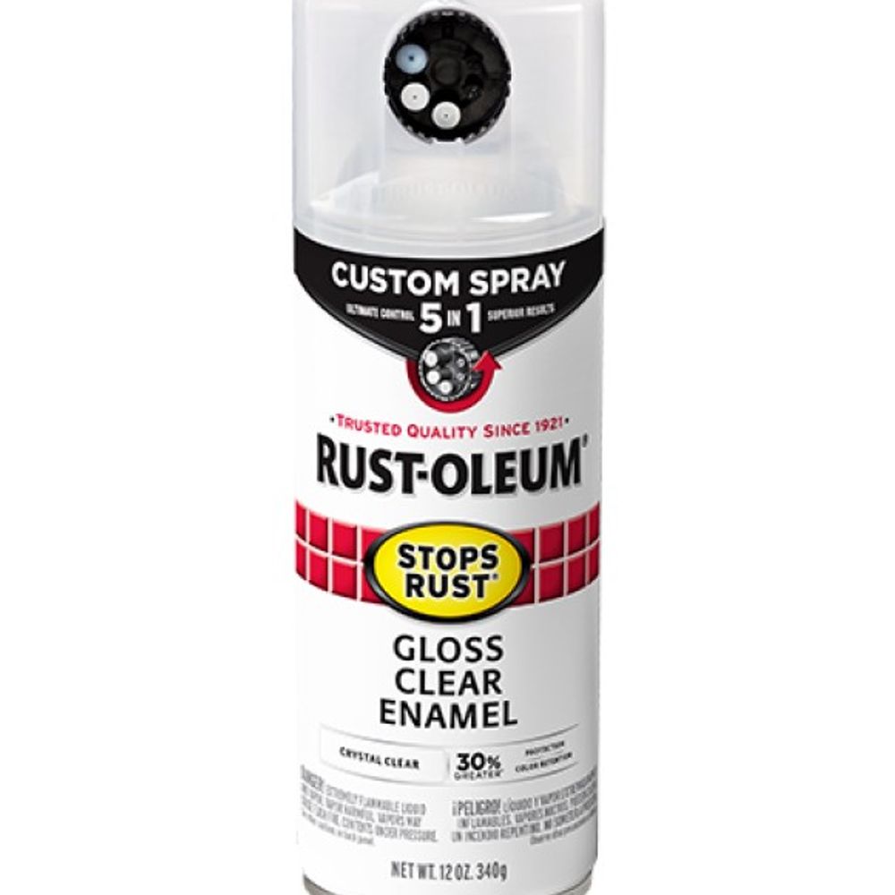 Rust-Oleum, Gloss Clear 5-in-1 Protective Enamel with Custom Spray, 12 oz