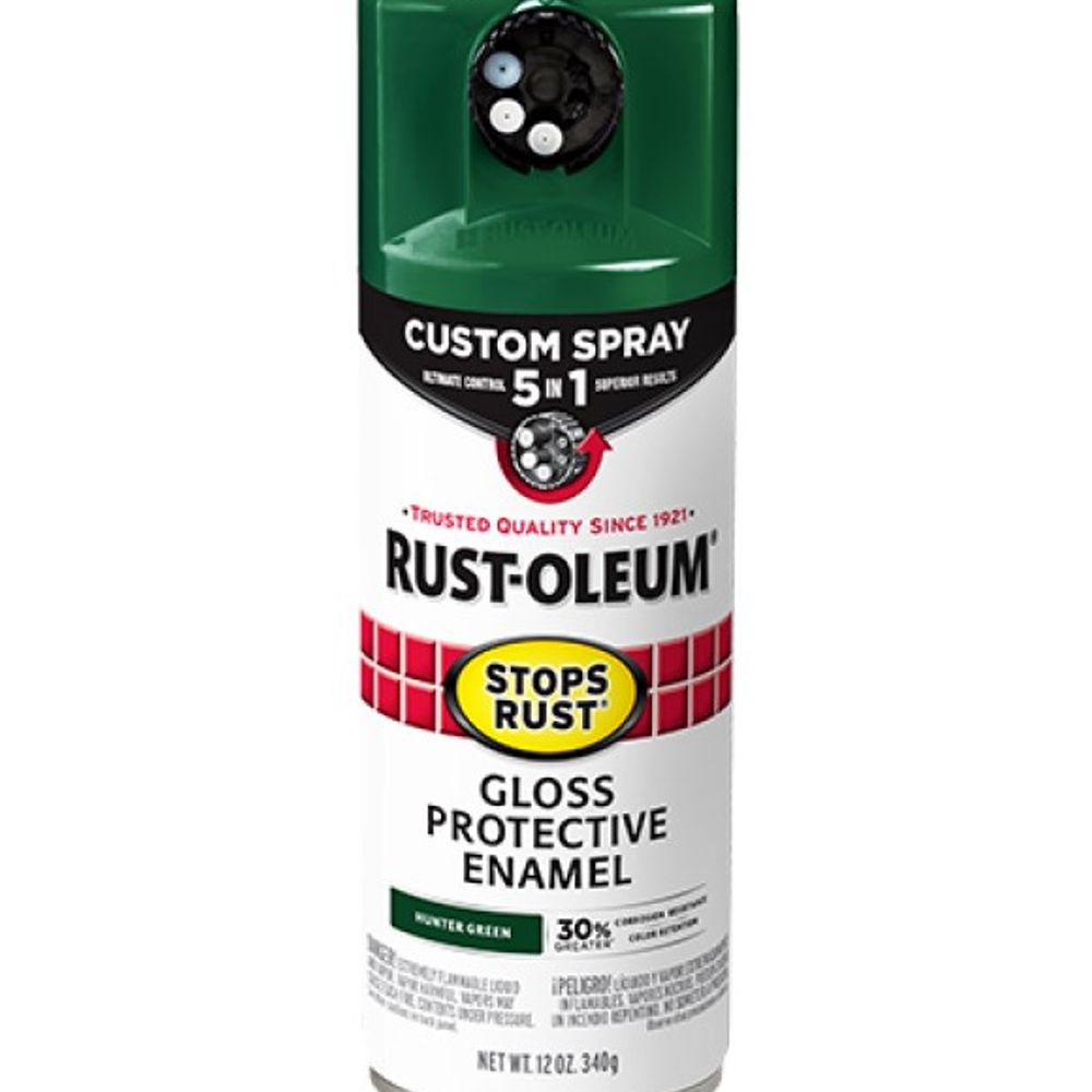 Rust-Oleum, Gloss Hunter Green 5-in-1 Protective Enamel with Custom Spray, 12 oz