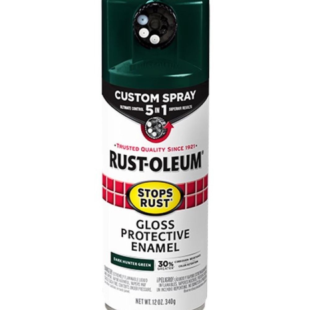 Rust-Oleum, Gloss Dark Hunter Green 5-in-1 Protective Enamel with Custom Spray, 12 oz