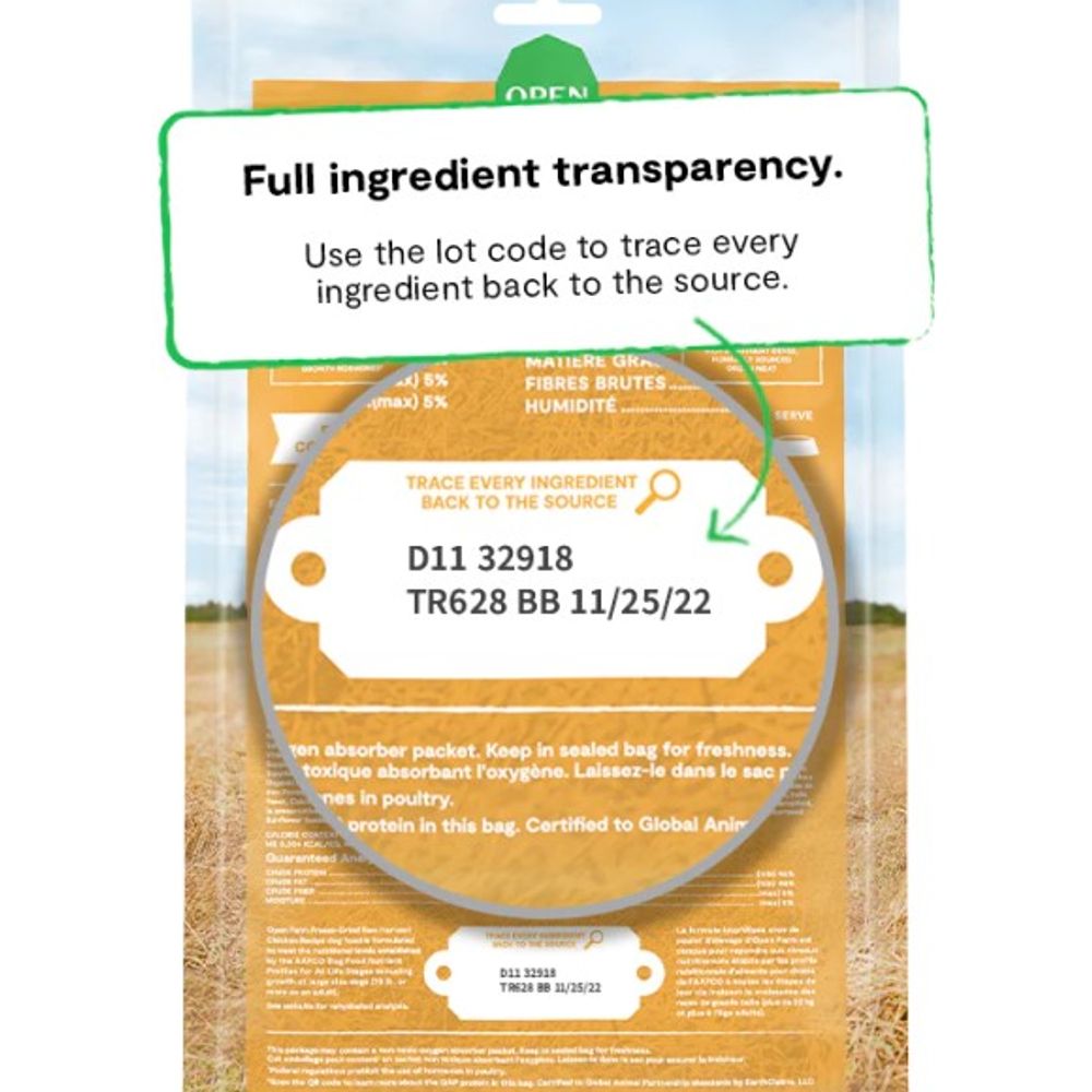 Open Farm, Freeze-Dried Raw Harvest Chicken Patties for Dogs