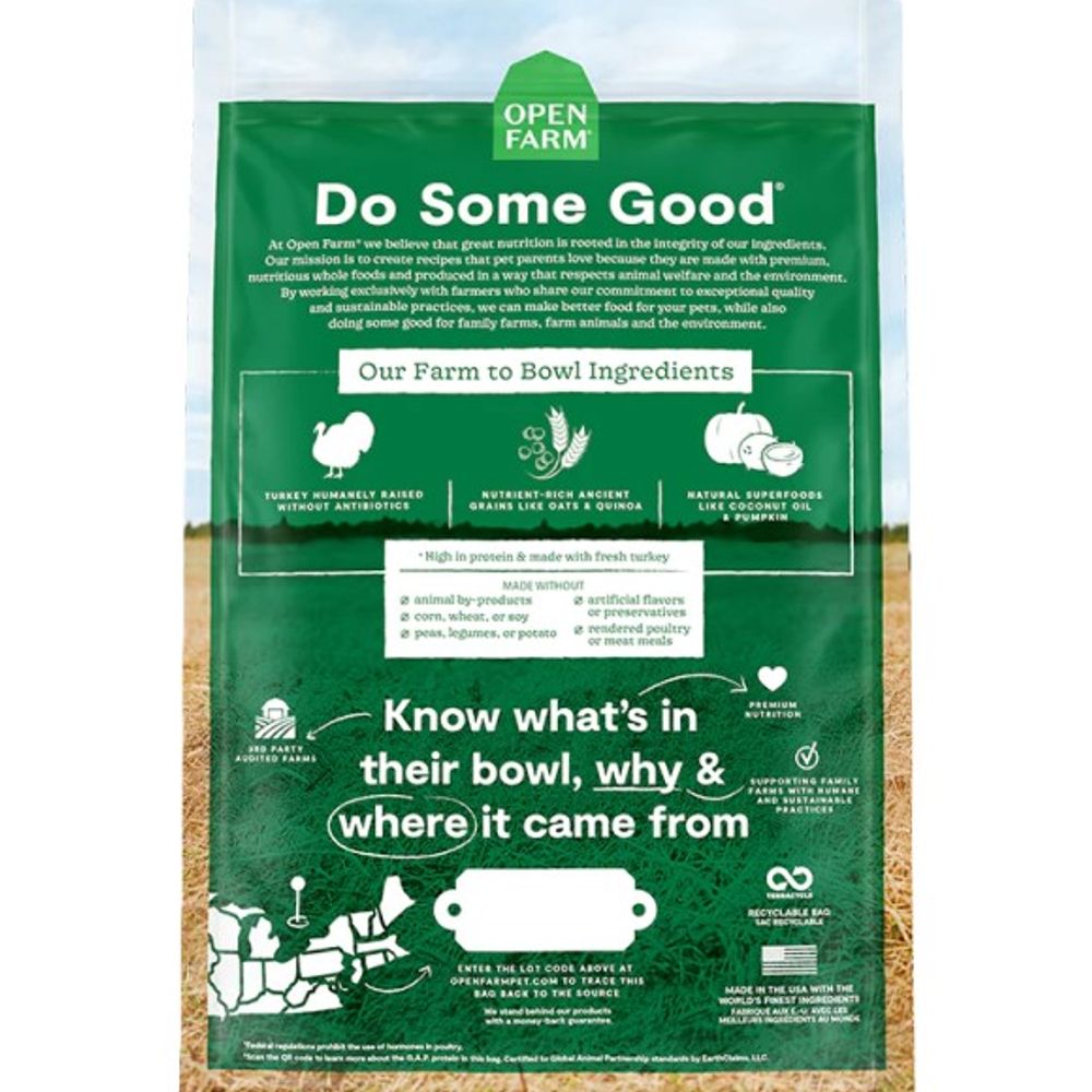 Open Farm, Homestead Turkey & Ancient Grains Dry Dog Food
