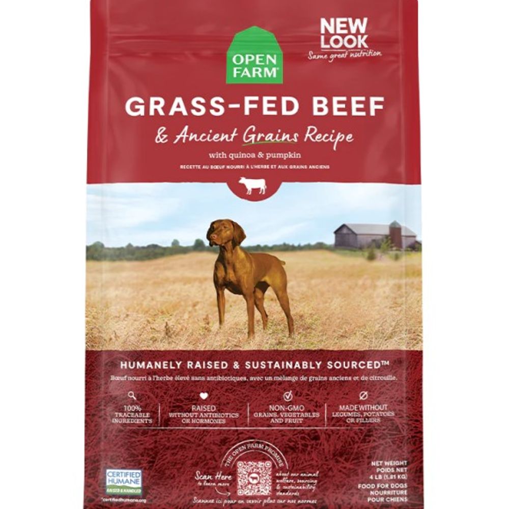 Open Farm, Grass-Fed Beef Ancient Grains Dry Dog Food