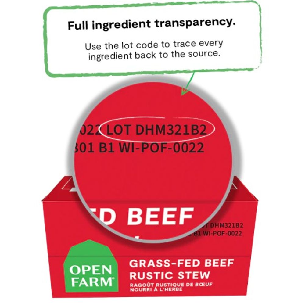 Open Farm, Grass-Fed Beef Rustic Stew Wet Dog Food, 12.5 oz