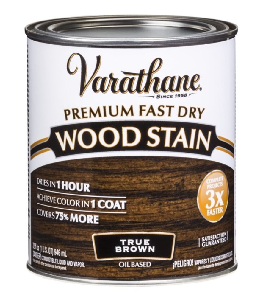 Varathane, True Brown Premium Fast Dry Wood Stain, 1 qt