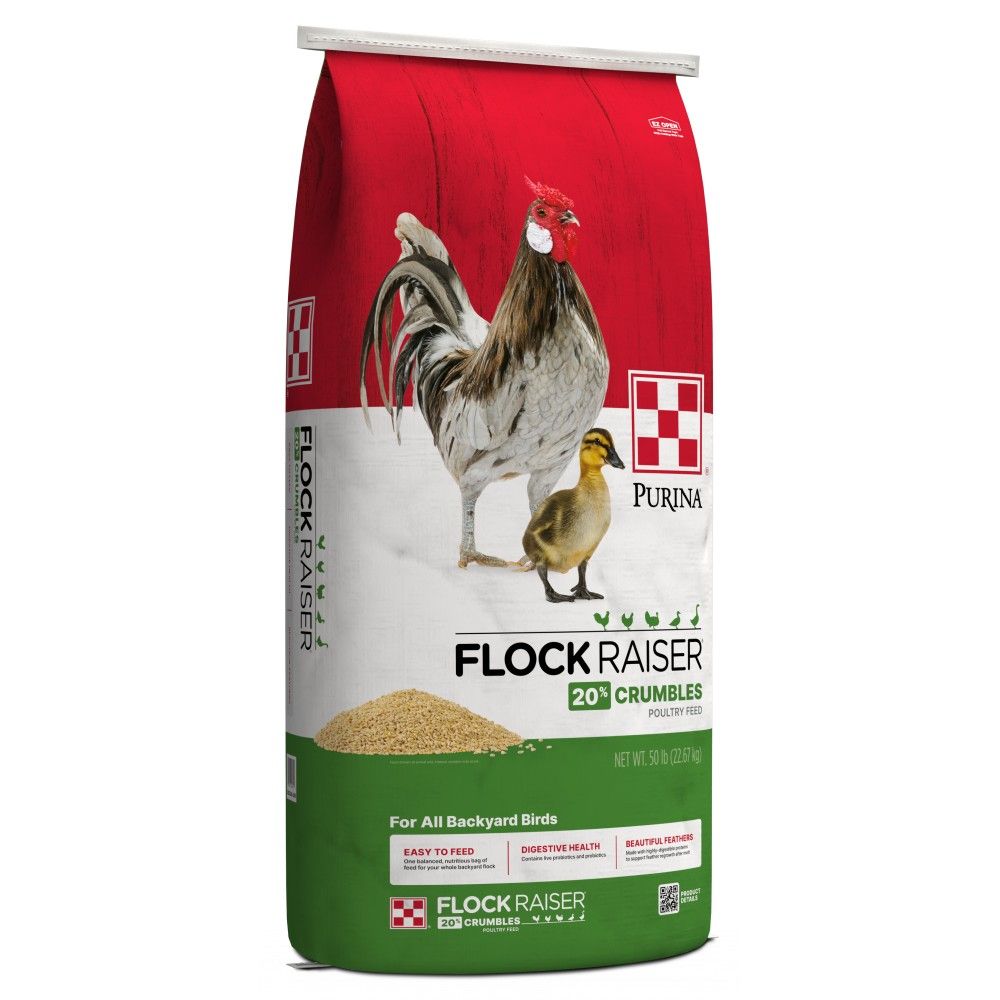 Purina, Flock Raiser Non-Medicated Crumbles, 50 lb